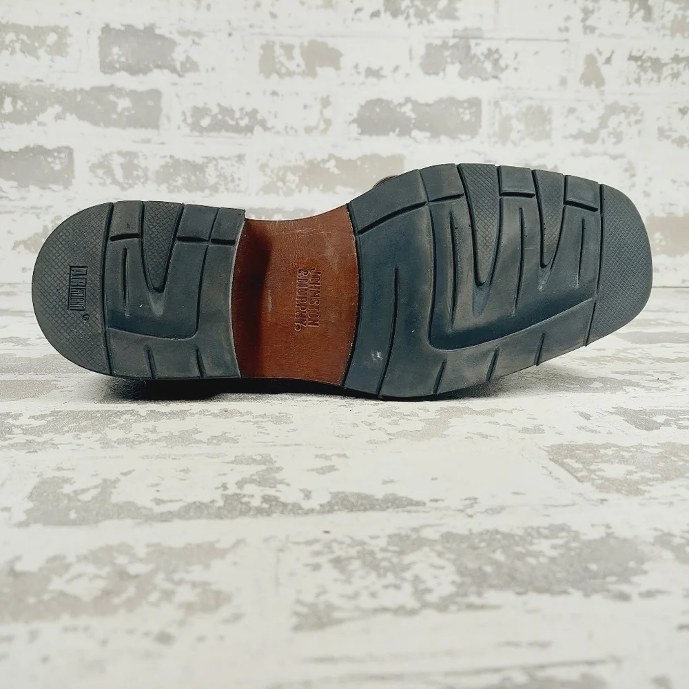 Johnston and Murphy Norvell Venetian Mahogany Leather Square Toe Loafers A581